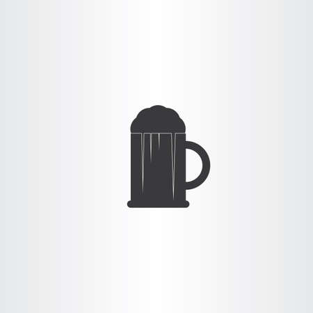 glass of beer black vector icon symbol pintのイラスト素材