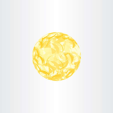 autumn yellow abstract globe circle background design logoのイラスト素材