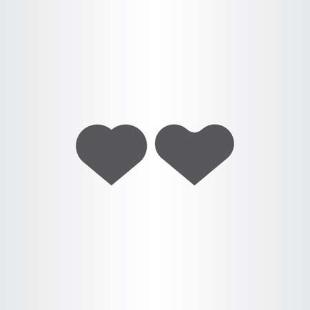 black vector heart vector icons designのイラスト素材