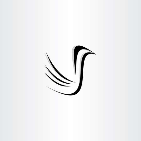 black bird icon stylized vector logoのイラスト素材