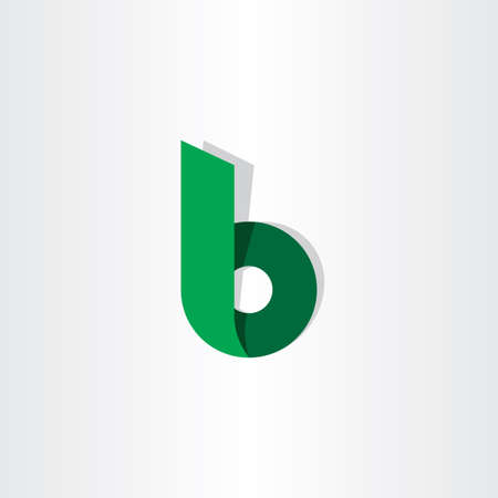 green ribbon letter b symbol logo designのイラスト素材