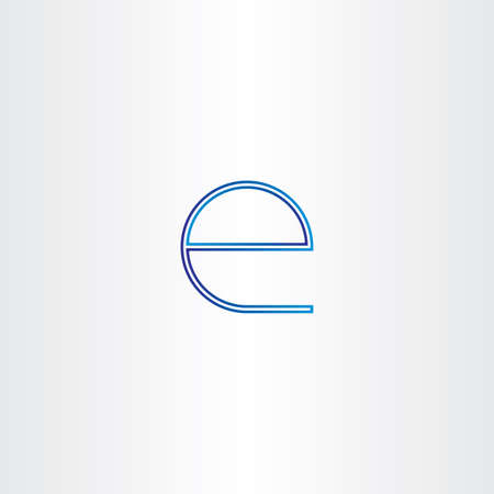 blue small letter e line icon designのイラスト素材