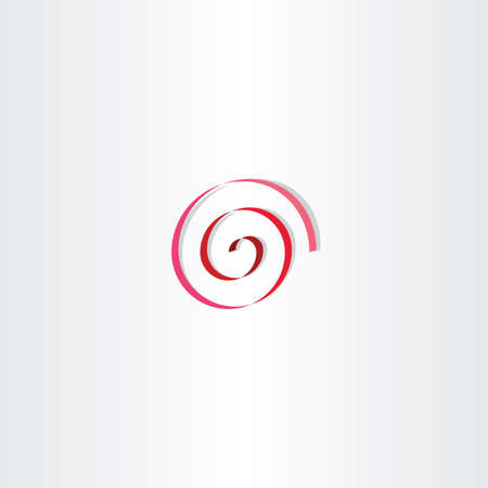 stylized red spiral ribbon sign design logoのイラスト素材
