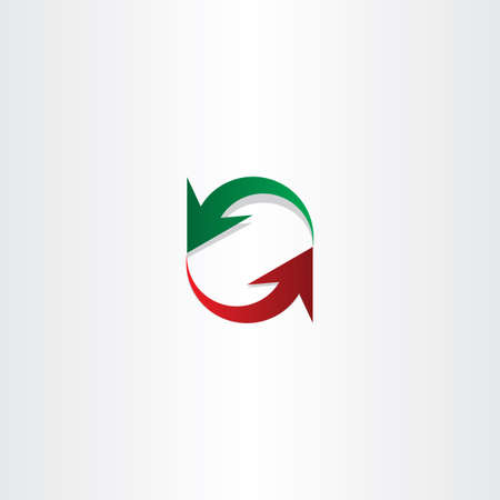 red green arrow recycle symbol element logoのイラスト素材