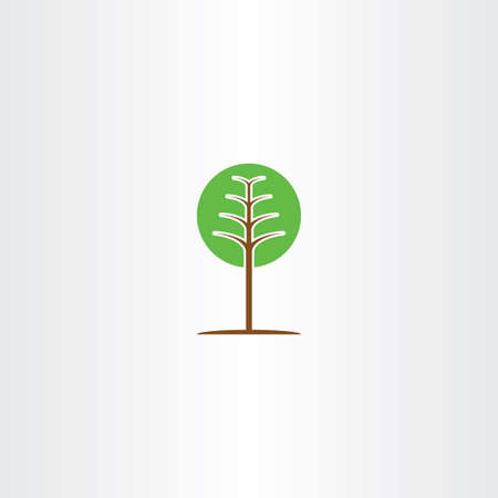 geometric green circle tree icon logo designのイラスト素材