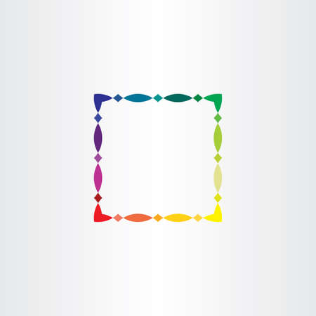 colorful square frame vector border element design iconのイラスト素材
