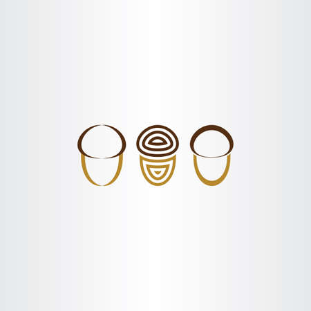 stylized acorn icon set vector logoのイラスト素材
