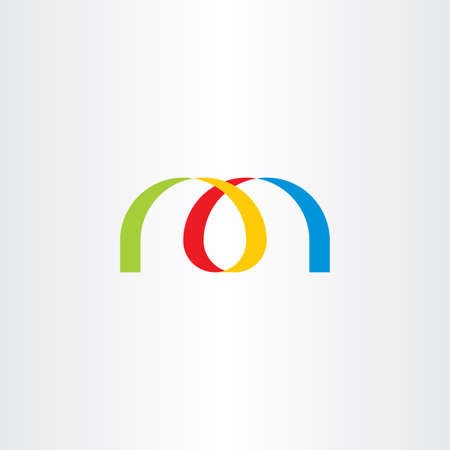 logo letter m colorful ribbon vector logoのイラスト素材