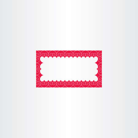 red decorative vector rectangle frame elementのイラスト素材