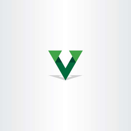 triangle green letter v logo icon designのイラスト素材