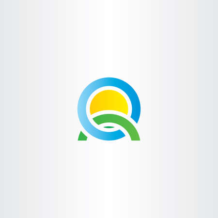 nature landscape icon letter q designのイラスト素材