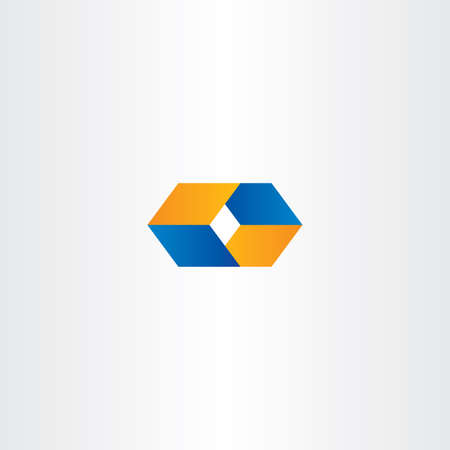 o letter o orange blue vector emblemのイラスト素材
