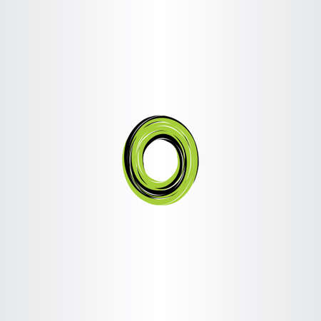 green black letter o or number 0 zero  icon symbolのイラスト素材