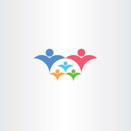 family rich with kids icon third child vector concept designのイラスト素材