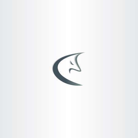 stylized wolf icon vector labelのイラスト素材