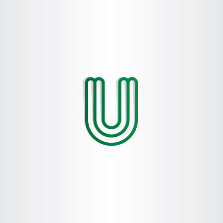 u letter u vector green icon elementのイラスト素材