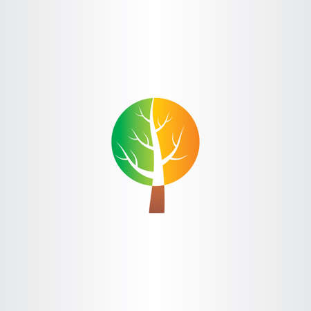 vector tree green orange icon designのイラスト素材