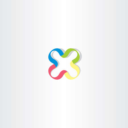 x colorful letter x vector icon labelのイラスト素材