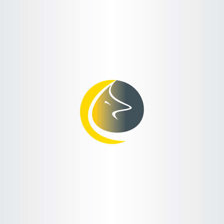 wolf moon vector icon brand animalのイラスト素材
