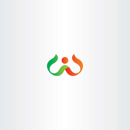 letter w red green symbol vector shapeのイラスト素材