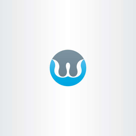 w letter w circle icon vector sign fontのイラスト素材