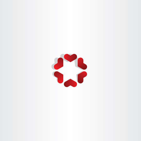 red hearts in circle sign vector icon love designのイラスト素材