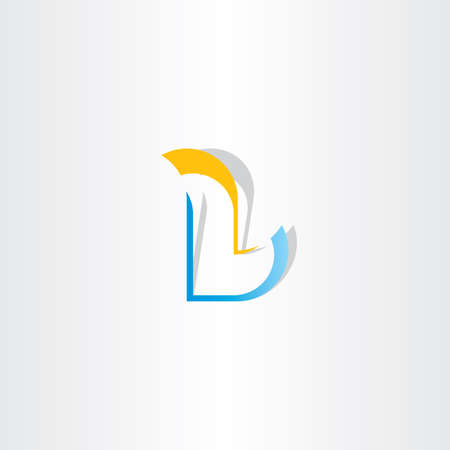 yellow blue letter l icon vector element designのイラスト素材