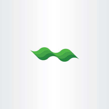 green leaf eco wave vector design element natureのイラスト素材