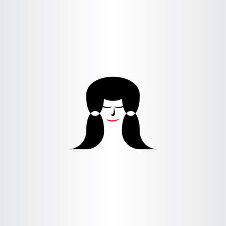 girl hairstyle vector logo icon careのイラスト素材