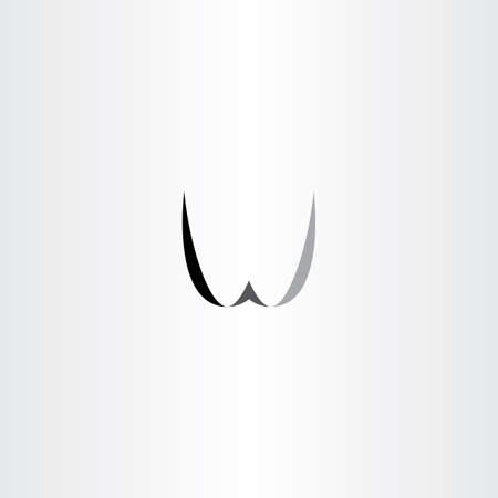 w letter black logo w vector designのイラスト素材