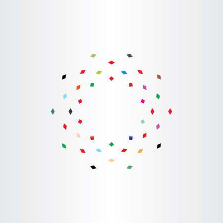 colorful particles squares fly circle motion vector iconのイラスト素材