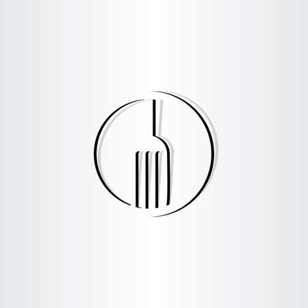 stylized fork vector sign icon logo symbolのイラスト素材