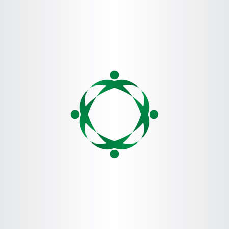 circle green people celebrate party logo vector icon groupのイラスト素材