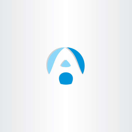 light blue letter a logo logotype icon vector fontのイラスト素材