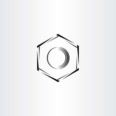 mechanics hex nut vector icon stylizedのイラスト素材