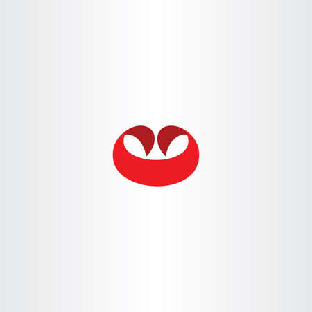 red ribbon w letter w logotype logo vector emblemのイラスト素材