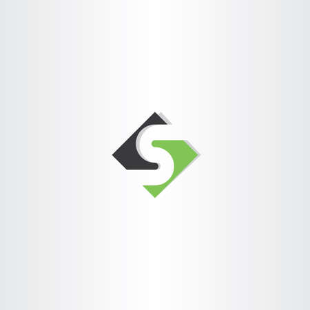 green black logo letter s logotype icon s vector brandのイラスト素材