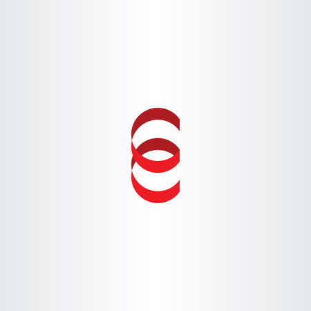 red logo letter e spiral icon vector ribbon designのイラスト素材
