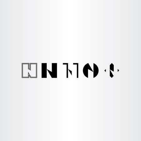 letter n set collection black vector icon logoのイラスト素材