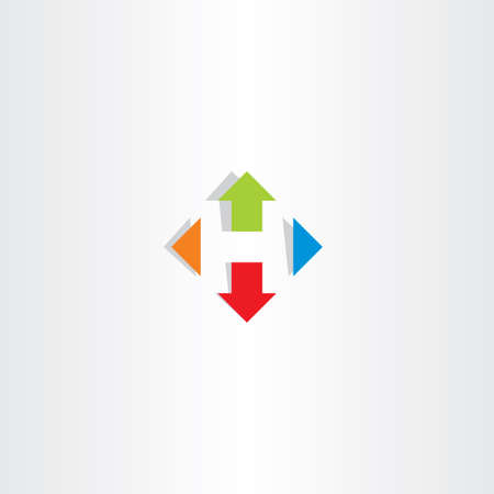 letter h arrows icon vector symbol logo signのイラスト素材