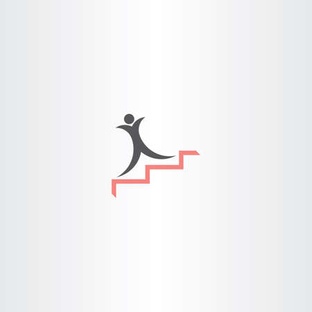 man on stairs success icon vector designのイラスト素材