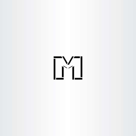 m letter icon black symbol logotype vectorのイラスト素材