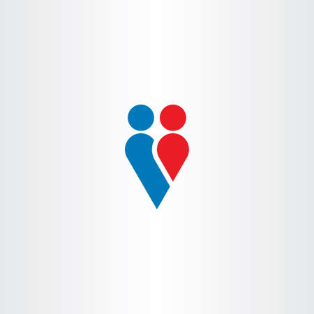 couple love heart vector symbol valentine iconのイラスト素材