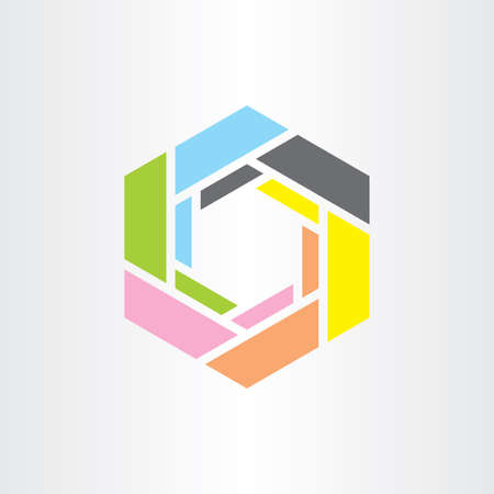 colorful vector hexagon business tech vector logoのイラスト素材
