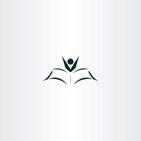 study icon kid reading book vector elementのイラスト素材