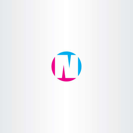 cyan magenta letter n vector symbol designのイラスト素材