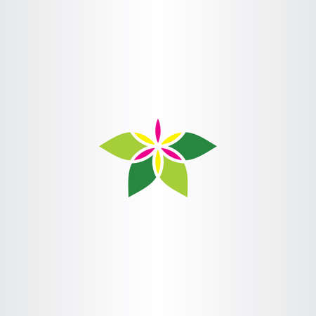 abstract flower with leaves icon vectorのイラスト素材