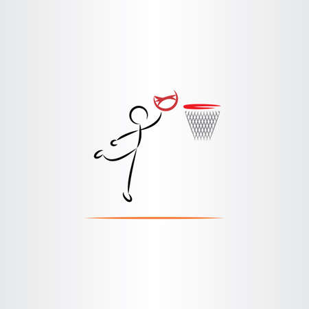 man playing basketball vector iconのイラスト素材