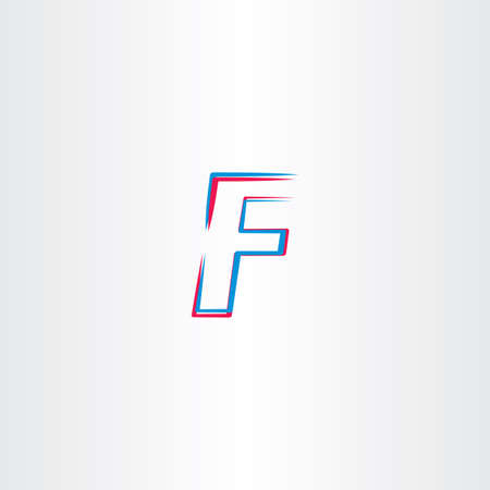 letter f vector icon symbol blue redのイラスト素材