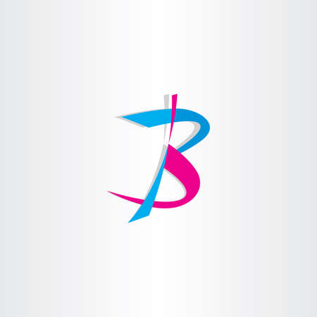 letter b vector cyan magenta icon artのイラスト素材